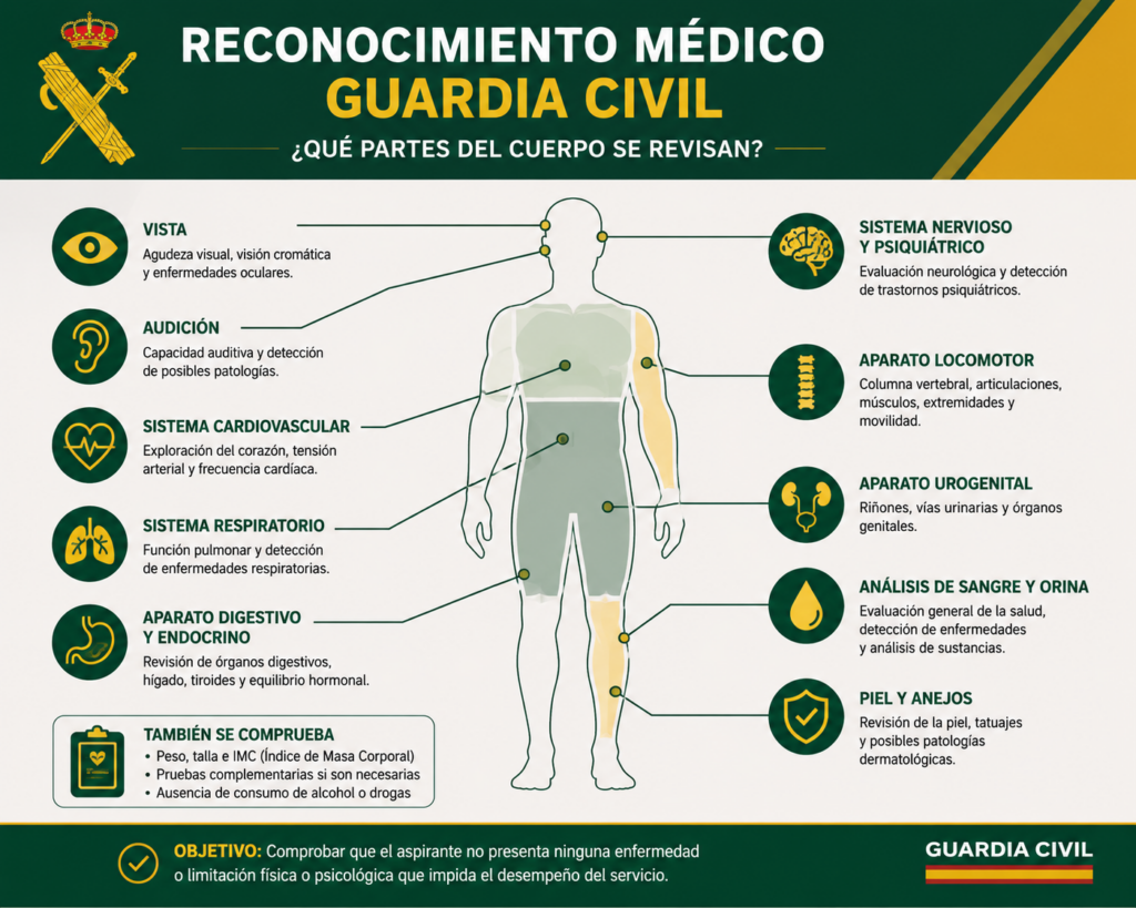 Reconocimiento médico Guardia Civil
